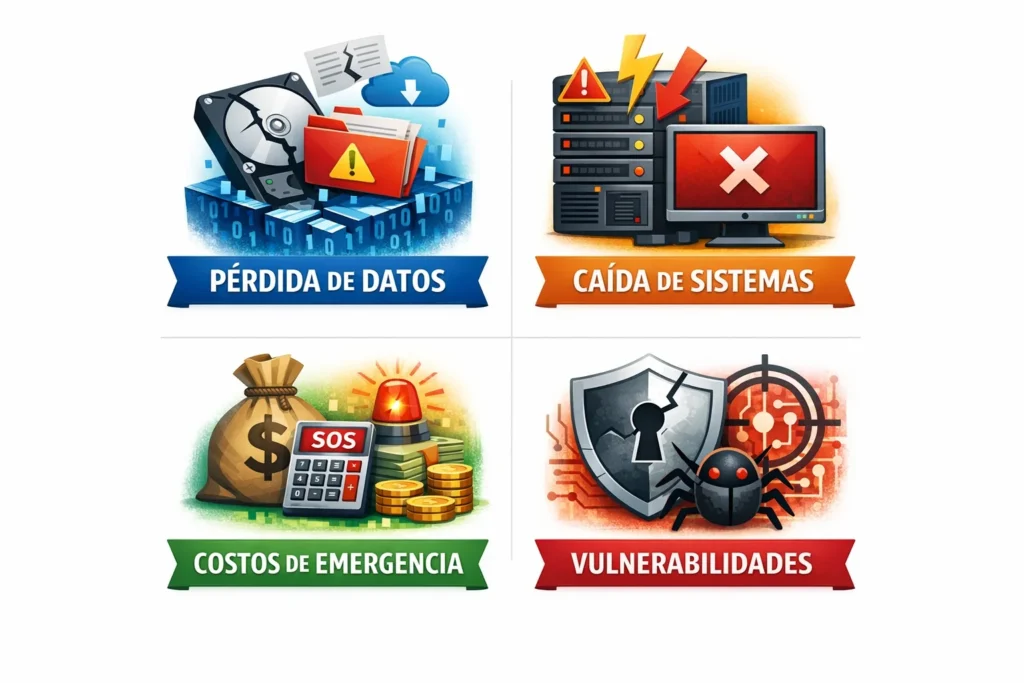 Consecuencias de las fallas tecnológicas en empresas sin soporte profesional