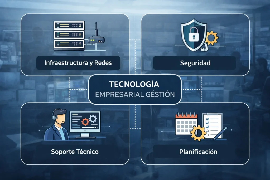 qué es la gestión tecnológica en una empresa - esquema de componentes